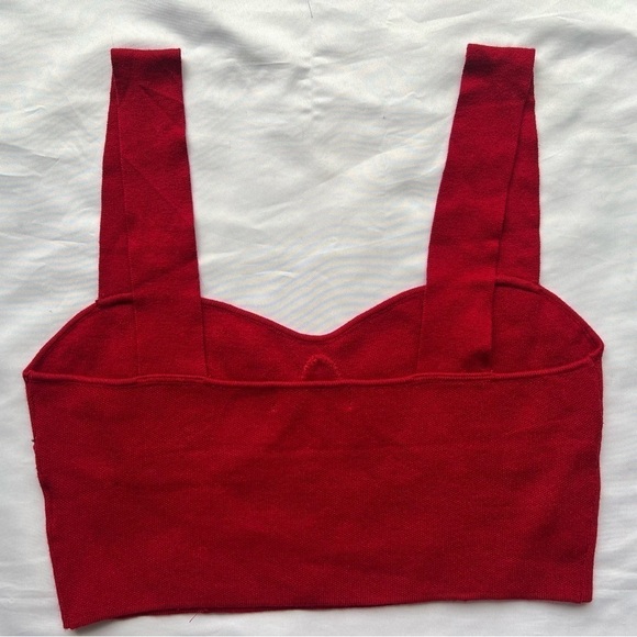 On 12th Red Rhinestone Corset Detail Crop Top Medium - Picture 2 of 9